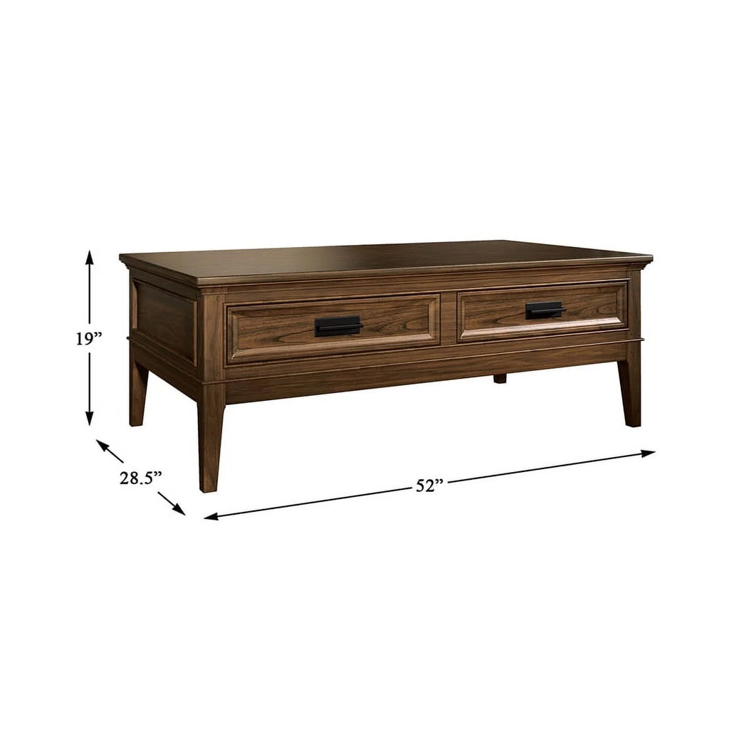 Brown Cherry 2 Drawer Wood Coffee Table H274191