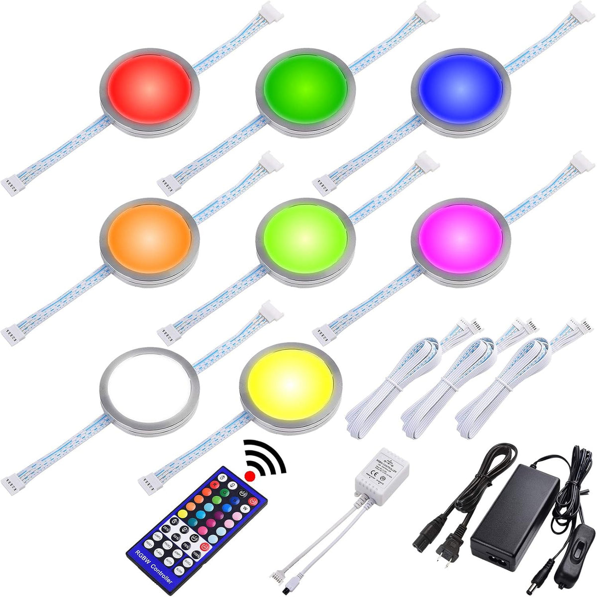 RGBW Under Cabinet LED Lighting Kit, 8 Lights U964748