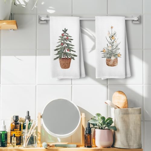Christmas Tree Kitchen Towels, 16x24 Inch Set of 4 N806