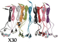 30 Pack Bulk Earbud Headphones with Microphone L5879