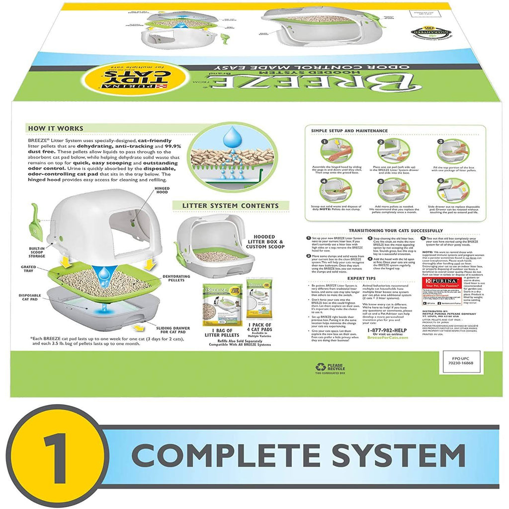 Hooded Cat Litter Box Starter Kit with Litter Pellets & Pads I529669
