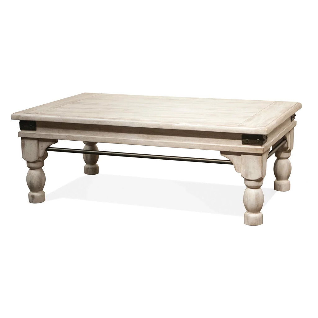 Farmhouse White Wood Coffee Table E9711