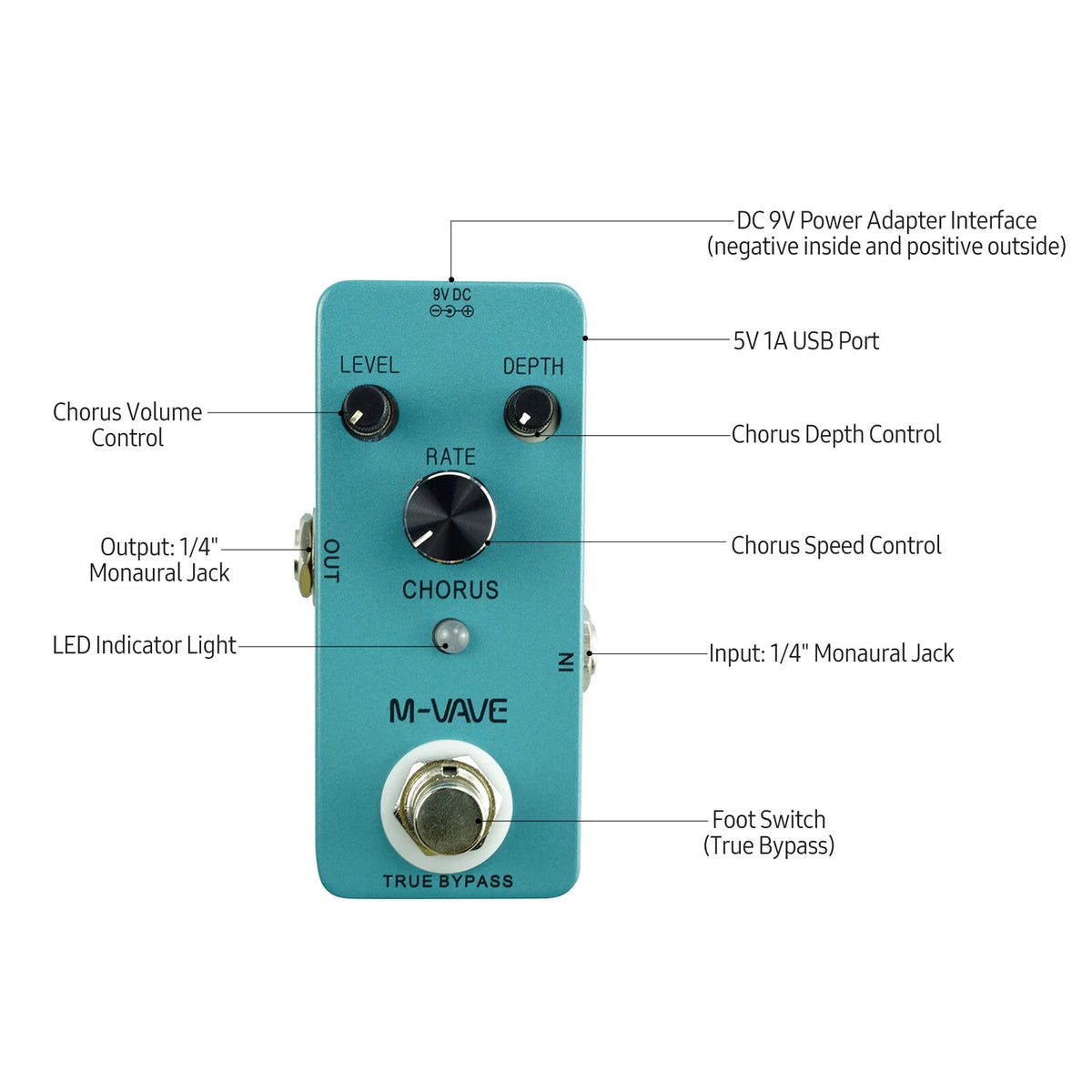 Analog Chorus Guitar Effect Pedal T331