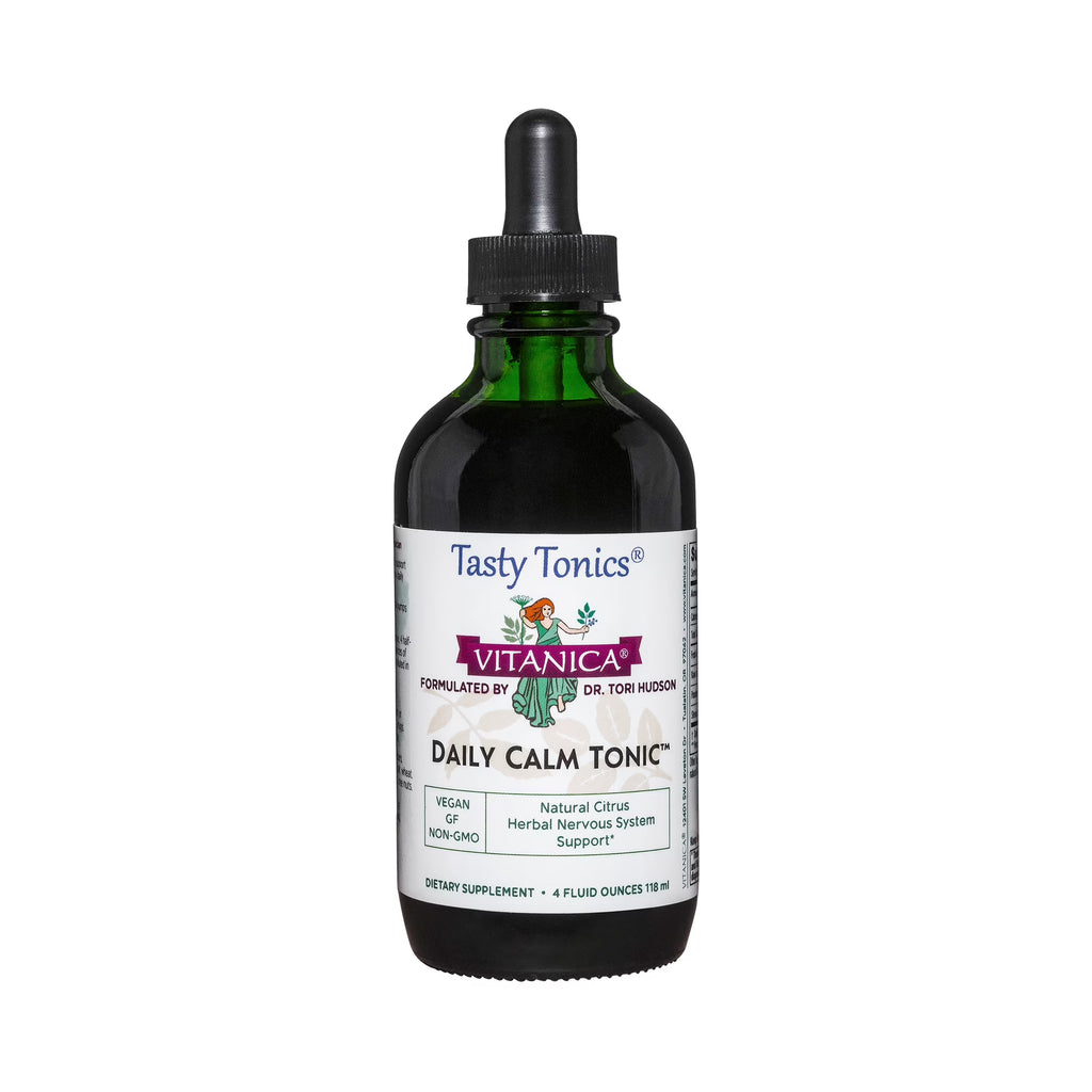 Daily Calm Tonic Liquid Supplement, Lemon Balm, Kava Kava and Passion Flower, Alcohol Free, Vegan, 4 Ounce R680