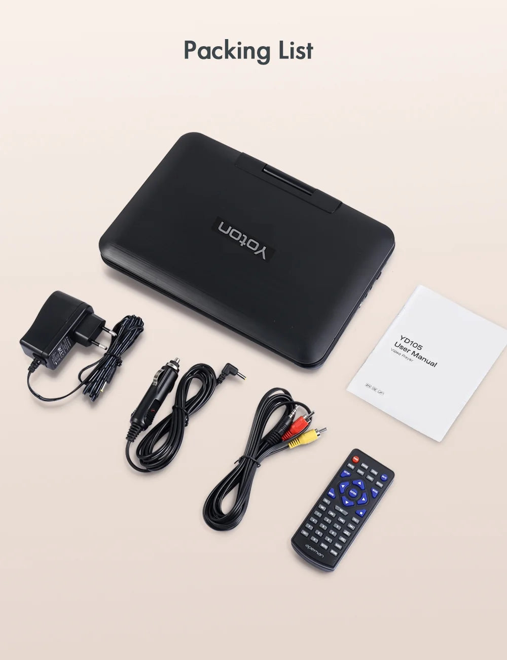 12.5" Portable DVD Player with 10.5" HD Swivel Screen, Black S590