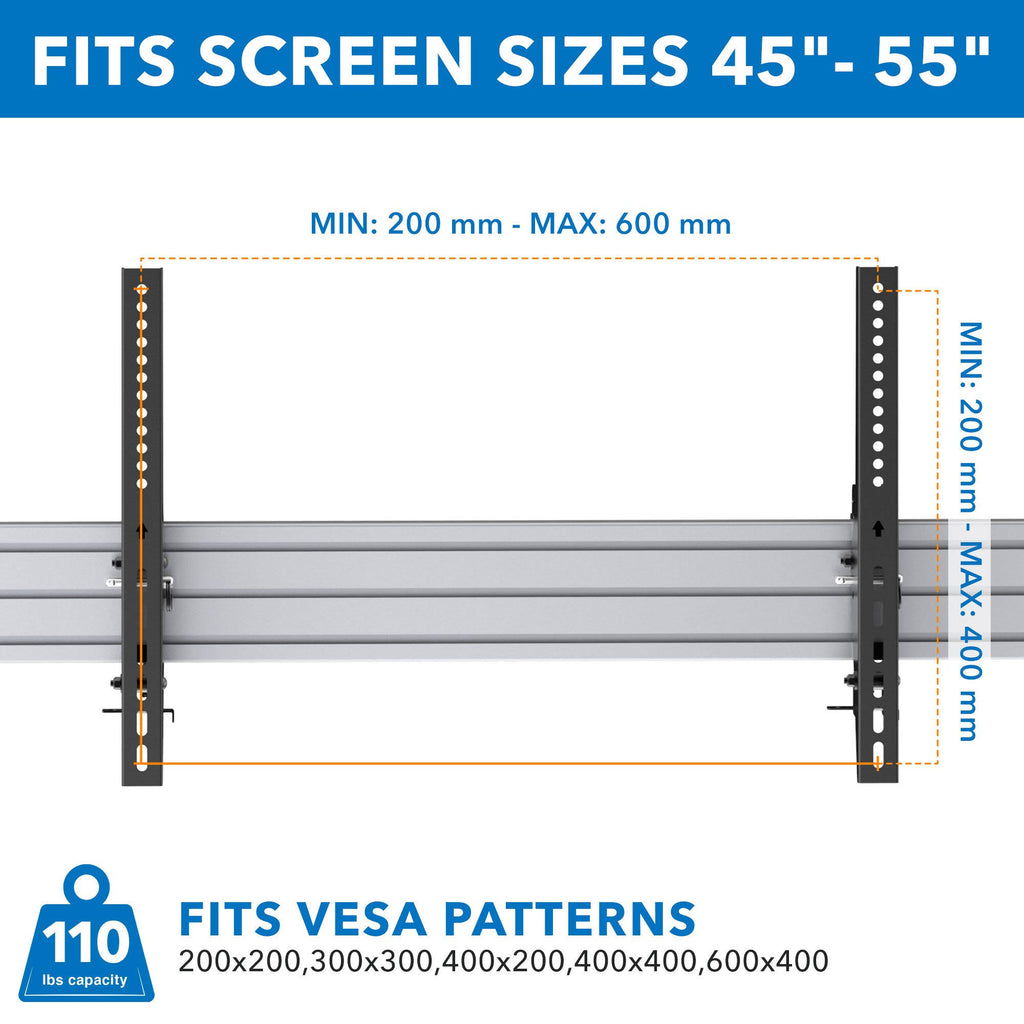 Black Ceiling TV Mount F9189