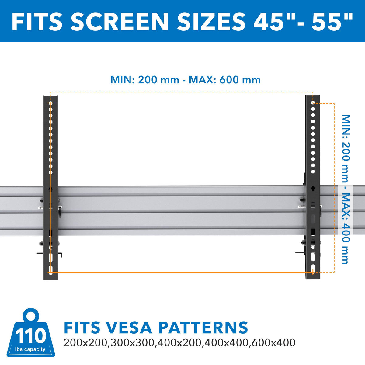 Black Ceiling TV Mount F9189