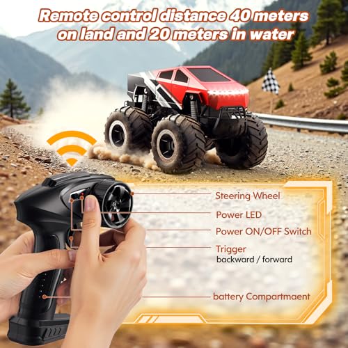 4WD Amphibious RC Off-Road Pick-up Truck 1:16 Scale Red R15749