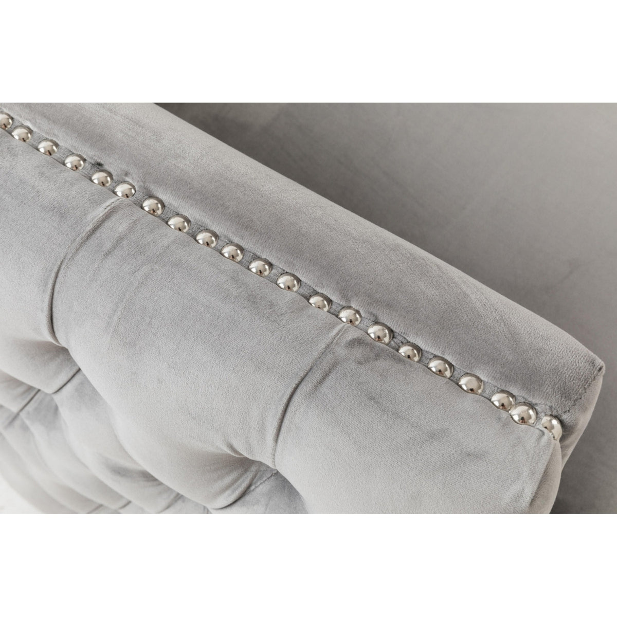 Gray Velvet Sofa Armchair with 1 Pillow B8369