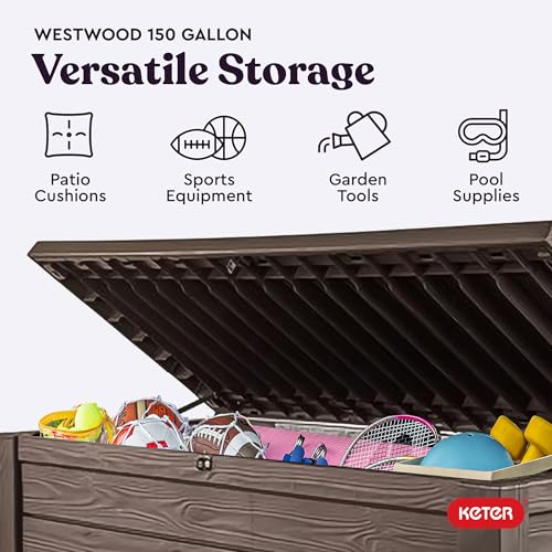 150 Gallon Resin Outdoor Storage Deck Box M1012