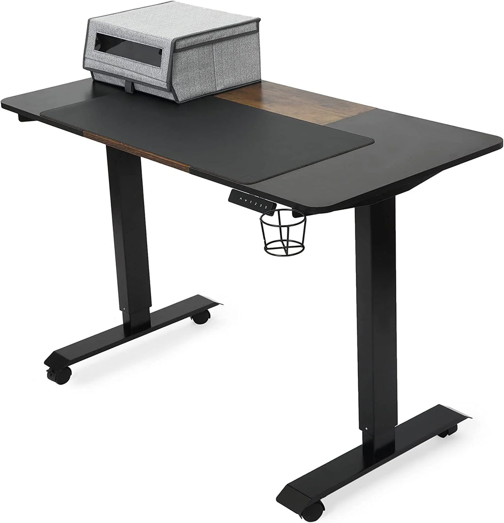 Height Adjustable Electric Standing Desk 48 x 24 Inches Vintage Brown R299192