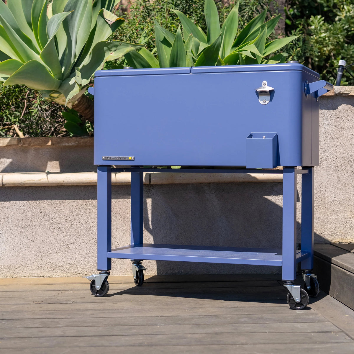 80-Qt Steel Rolling Patio Cooler with Removable Basin A803226