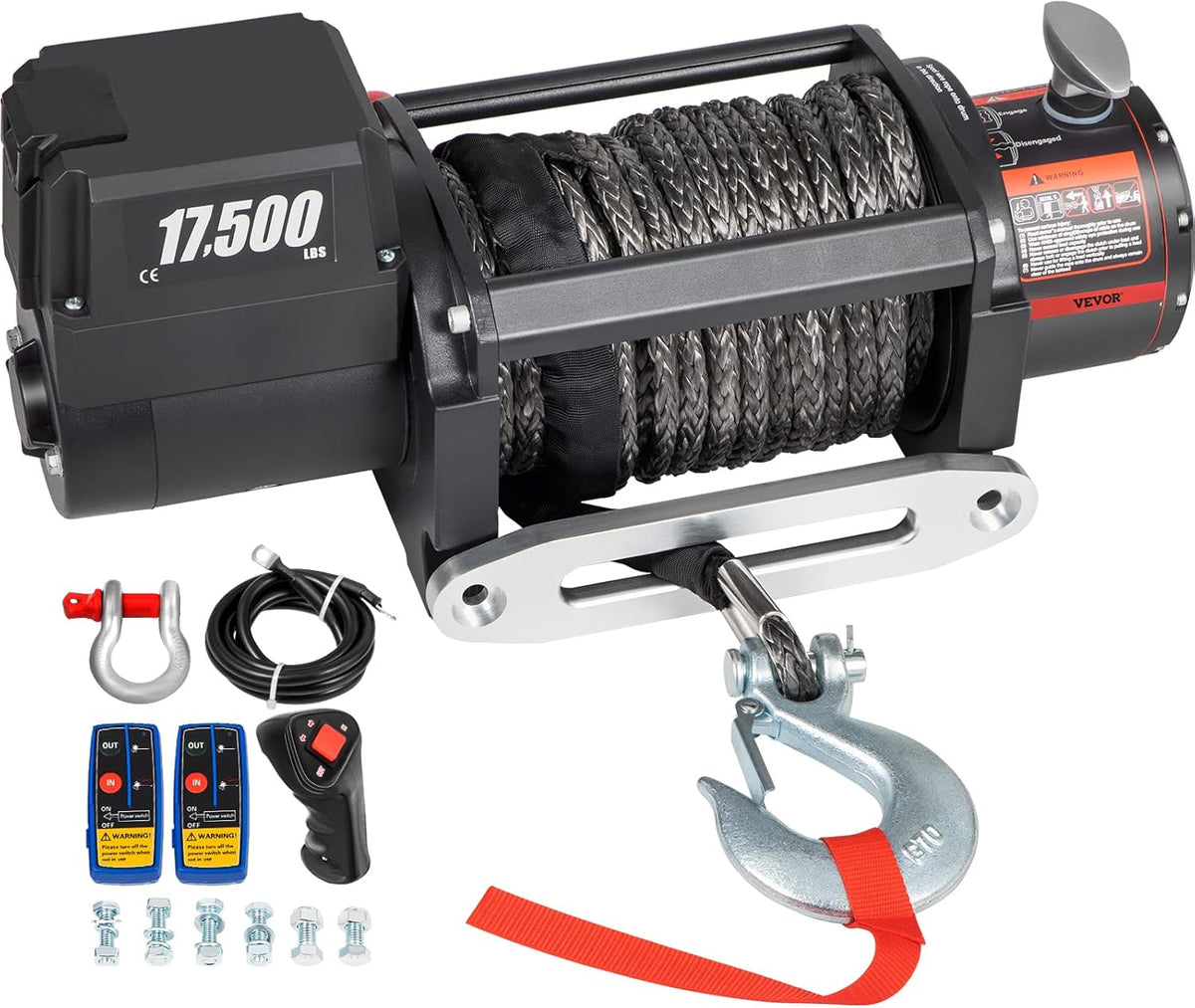 17500lb 12V Electric Winch with Wireless Remote Control Q5588