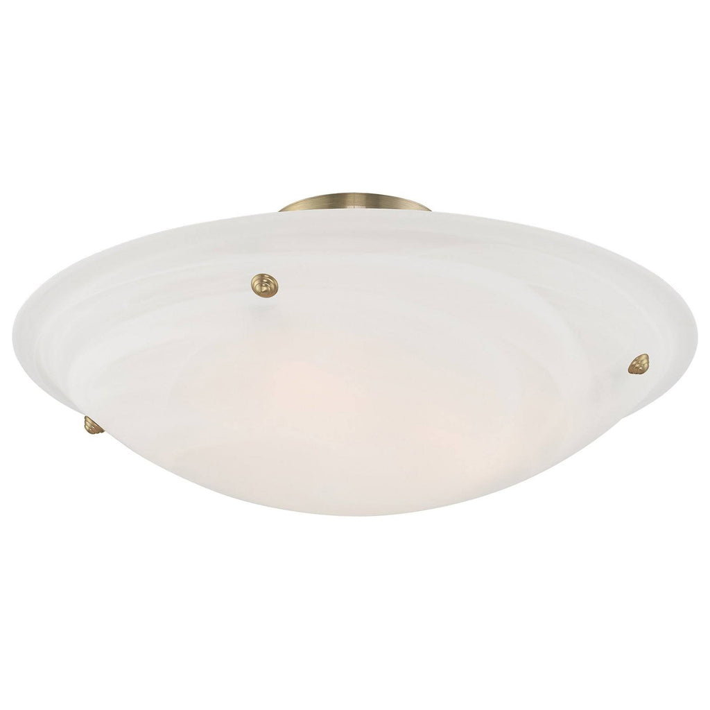 4 Light Flush Mount Antique Brass Y748009