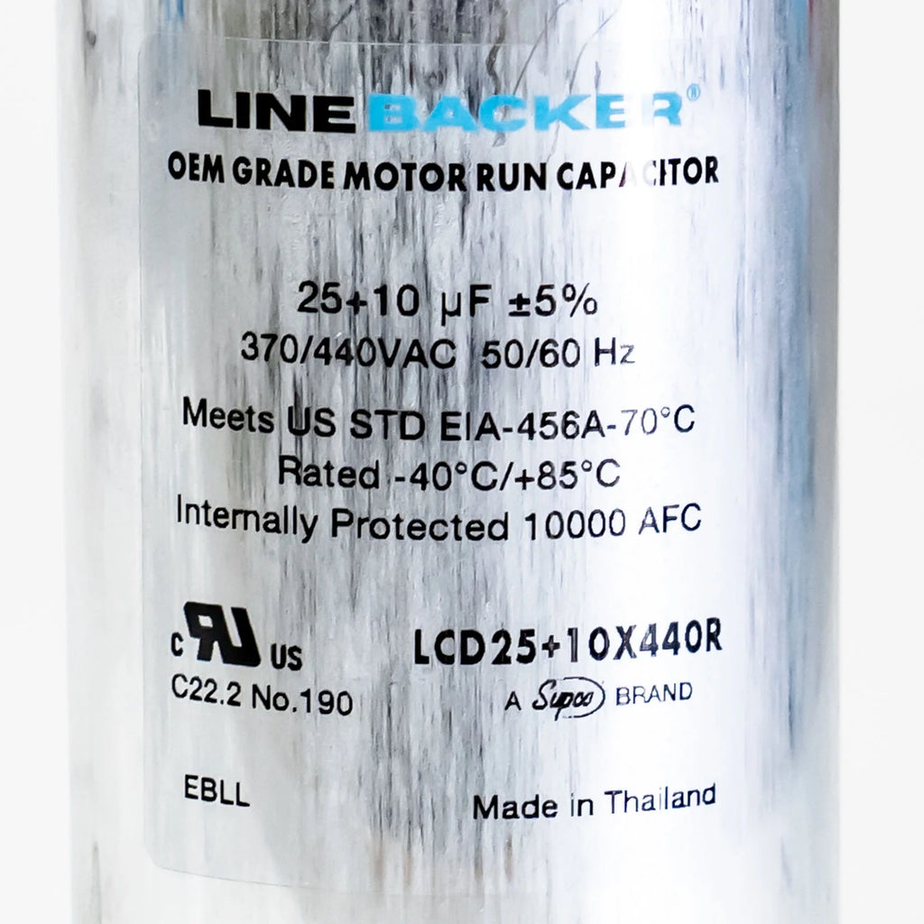 Round Dual Run Capacitor 25 + 10 uf 370/440 Volts I241391