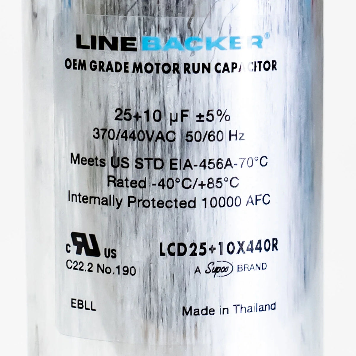 Round Dual Run Capacitor 25 + 10 uf 370/440 Volts I241391