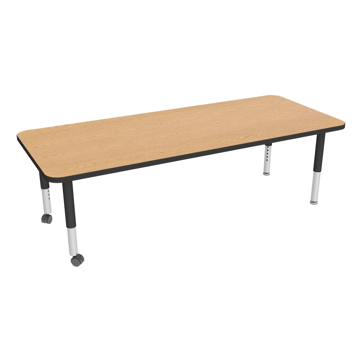 Rectangle Oak Adjustable-Height Mobile Preschool Activity Table A43071