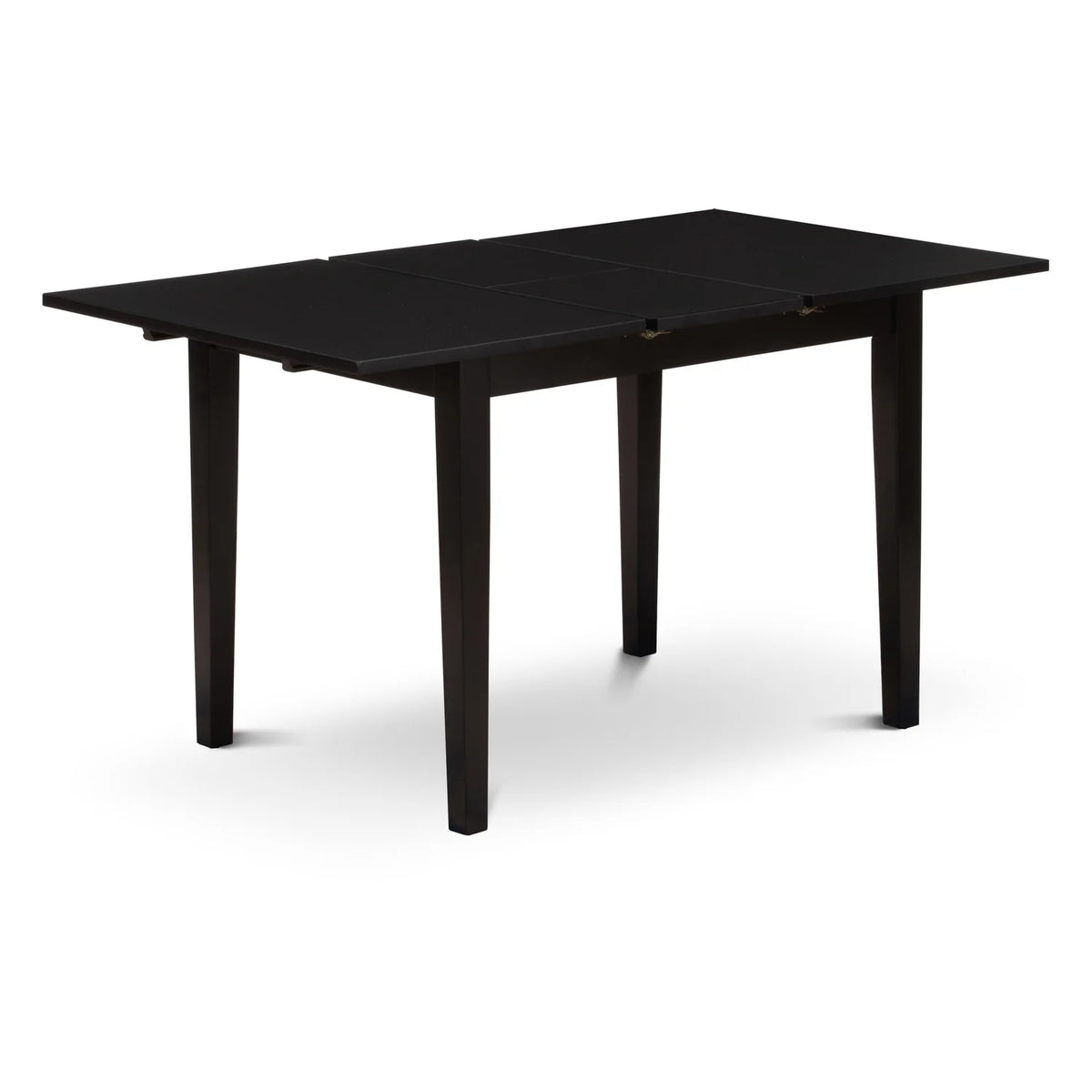 5-Piece Wood Dinette Set with Slatted Back Chairs and Butterfly Leaf Table Black L157