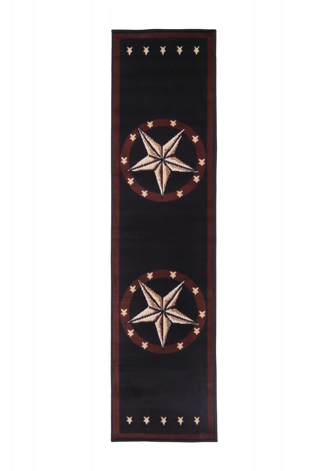 Black 2 ft. x 8 ft. Western Star Area Rug V609