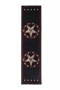 Black 2 ft. x 8 ft. Western Star Area Rug V609