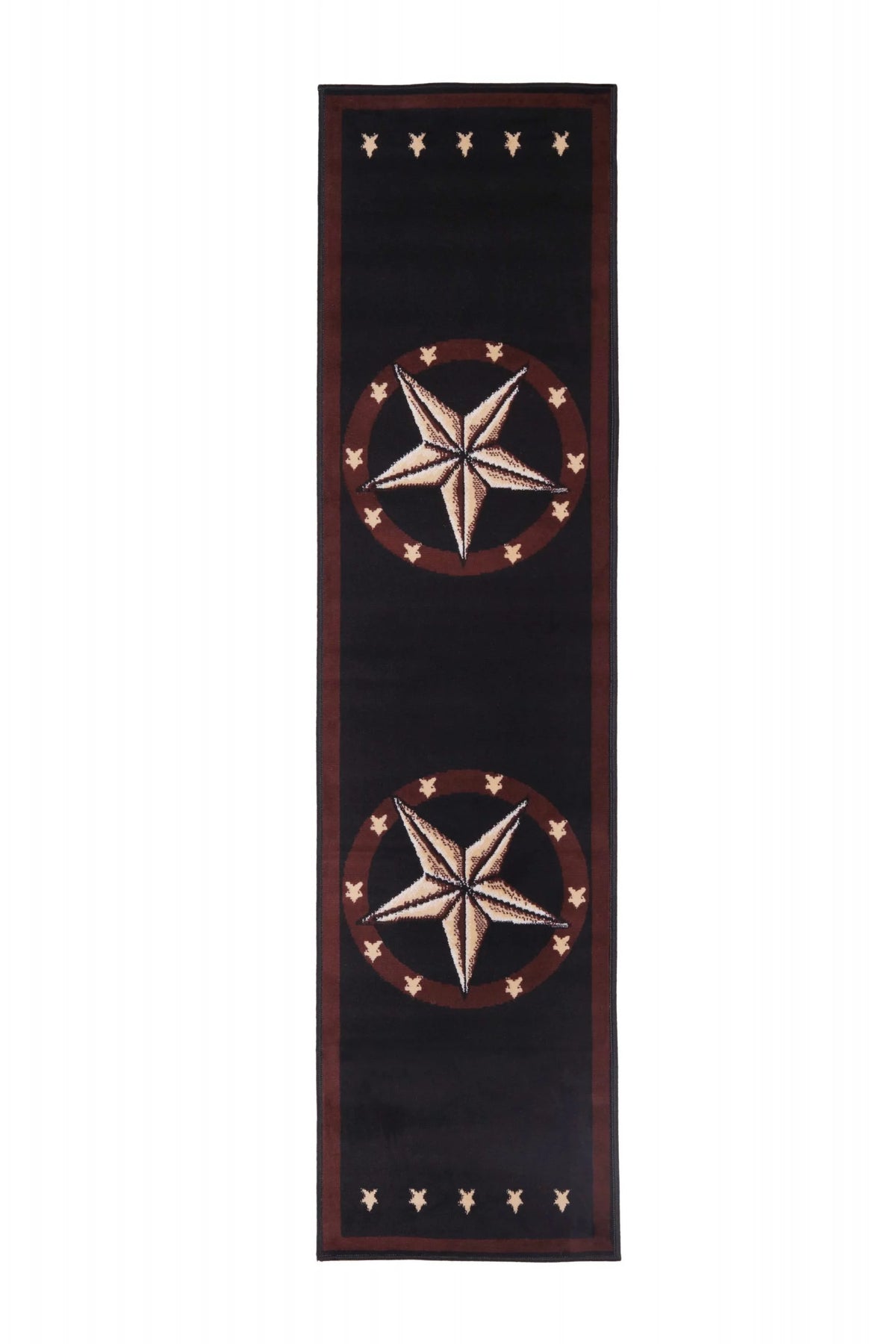 Black 2 ft. x 8 ft. Western Star Area Rug V609