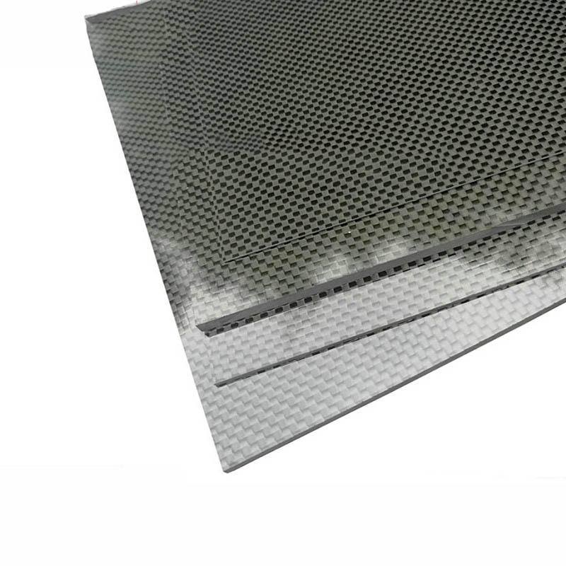 3K Black Plain Weave Carbon Fiber Plate Sheet Glossy Panel T849422