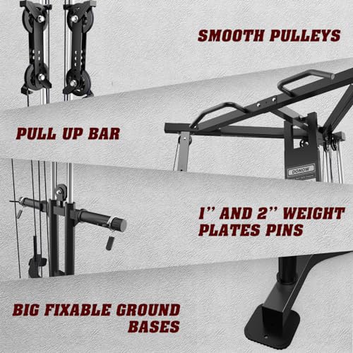 Cable Crossover Machine with Dual Pulley System and Pull-Up Bar W838