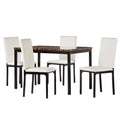 White 5-Piece Dining Set D380