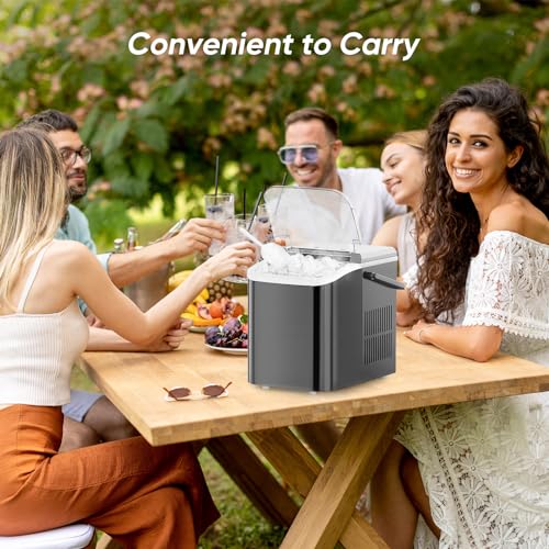Portable Self-Cleaning Countertop Ice Maker 26.5Lbs/24H Black V957