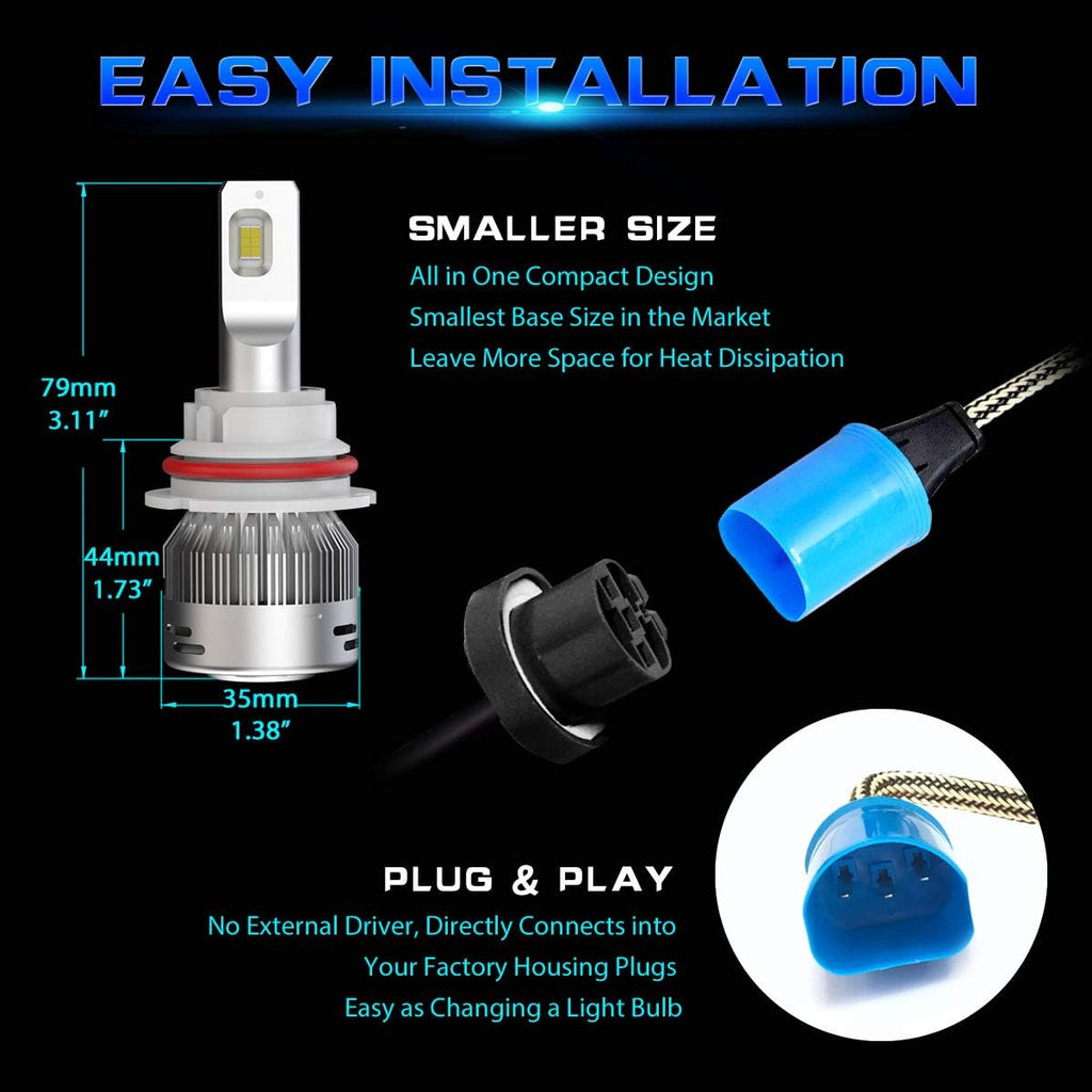 60w 6000lm 6000K Cool White LED Bulbs Conversion Kit Pack of 2 M929043