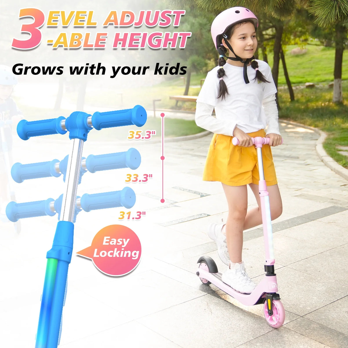Electric Scooter for Kids, 5 mph, Adjustable Height, Lightweight, Blue Z309