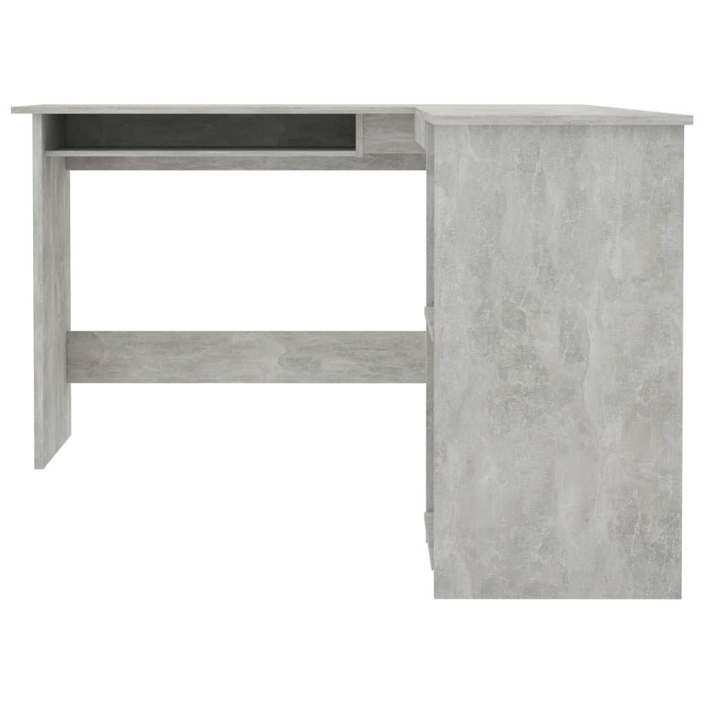 Concrete Gray L-Shaped Corner Desk Chipboard B97061