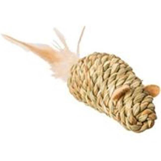 Seagrass Mouse with Feathers Cat Toy B8467