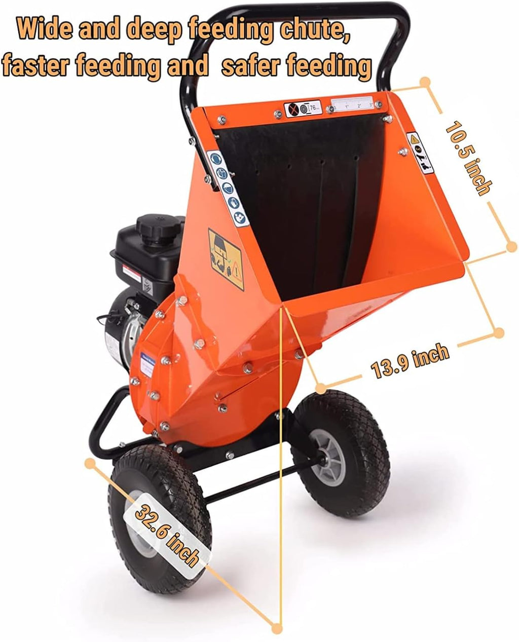 Mini Wood Chipper Shredder Mulcher, 7 HP 212cc Gasoline Engine, 3" Max Wood Diameter X235417